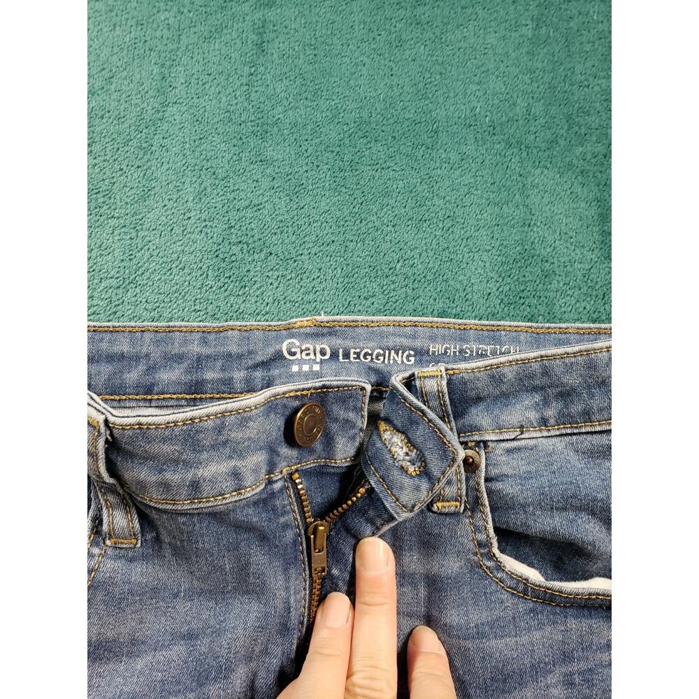 Gap Jeans Size 4 Womens Blue Stretch Pants Ladies Casual Denim Mid Rise Legging - Picture 5 of 12